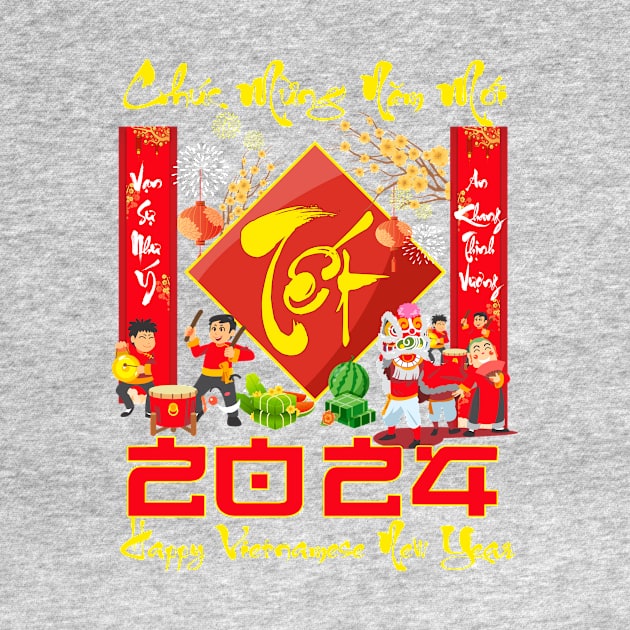 Chuc Mung Nam Moi Happy Vietnamese New Year 2024 Boy Kid Girl by _So who go sayit_